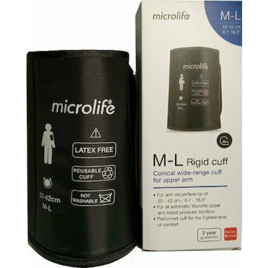 Microlife Περιχειρίδα Μπράτσου Wide Range Conical 22-42cm Μαύρη Microlife