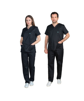 Alezi Σετ Παντελόνι & Μπλούζα Unisex σε Πράσινο Χρώμα SCRUB-UNISEX ΜΑΥΡ