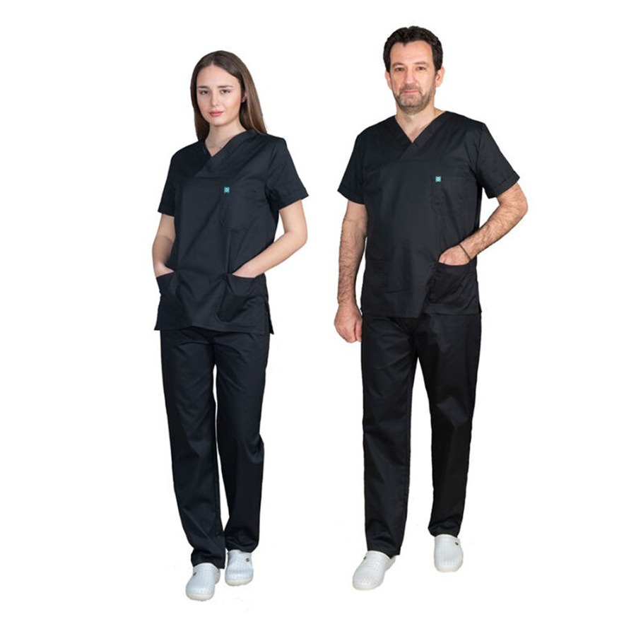 Alezi Σετ Παντελόνι & Μπλούζα Unisex σε Πράσινο Χρώμα SCRUB-UNISEX ΜΑΥΡ