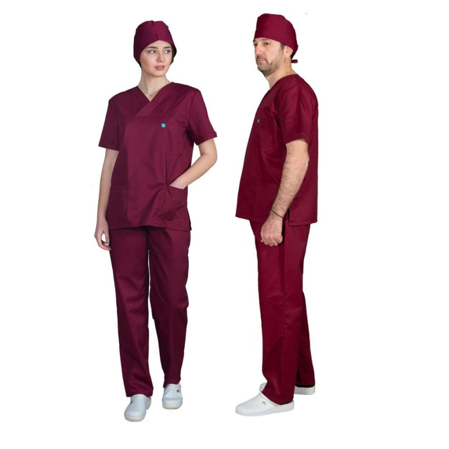 Alezi Σετ Παντελόνι & Μπλούζα Unisex σε Μπορντό Χρώμα SCRUB-UNISEX-BORDEAUX