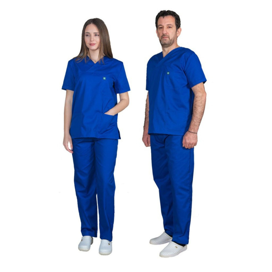 Alezi Σετ Παντελόνι & Μπλούζα Unisex σε Μπλε Χρώμα SCRUB-UNISEX-ROYAL-BLUE