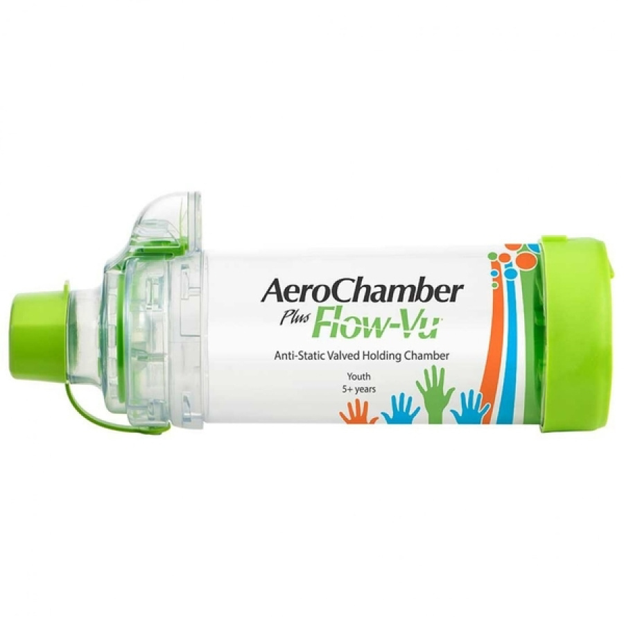 Aerochamber Plus Με Επιστόμιο Youth Kidz Πράσινο 5+ Alfacare