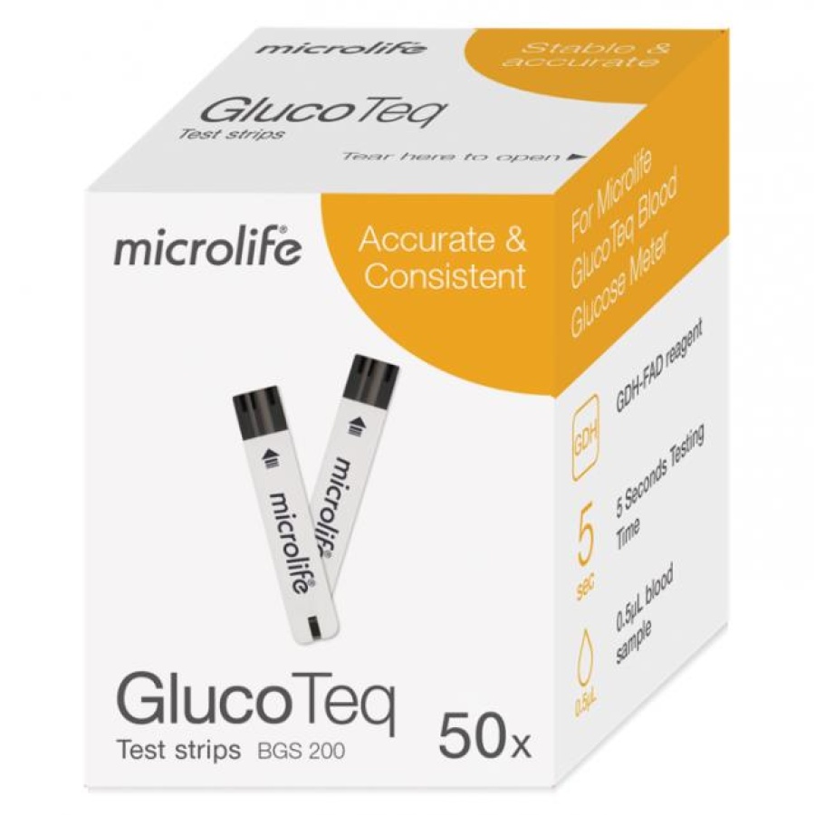 Microlife GlucoTeq Ταινίες Μέτρησης Σακχάρου 50τμχ Light