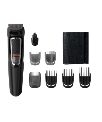 Philips Multigroom Series 3000 8 in 1 Σετ Επαναφορτιζόμενης Κουρευτικής Μηχανής Μαύρο MG3730/15